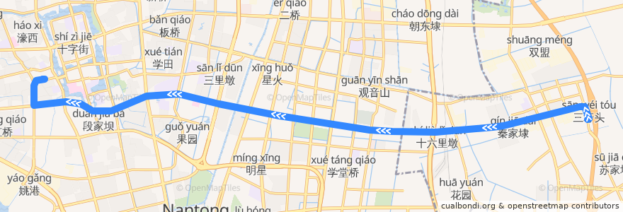 Mapa del recorrido 42路: 先锋驾校 => 更俗剧院 de la línea  en 崇川区.