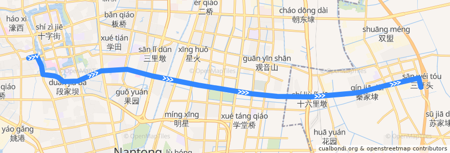 Mapa del recorrido 42路: 更俗剧院 => 先锋驾校 de la línea  en 崇川区.