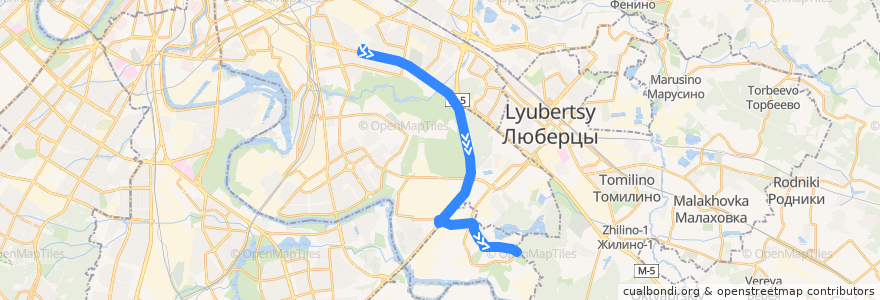 Mapa del recorrido Автобус 595: метро Кузьминки => город Дзержинский de la línea  en 中央联邦管区.