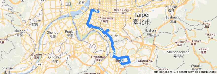 Mapa del recorrido 臺北市 671 景美女中-台北車站 (往程) de la línea  en 臺北市.