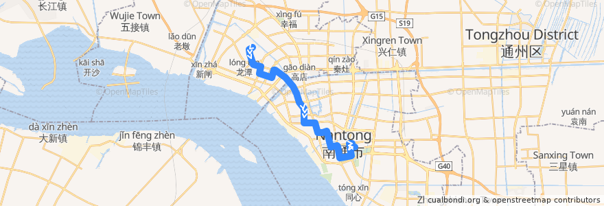 Mapa del recorrido 72路: 西洋桥 => 妇幼保健院 de la línea  en Chongchuan.