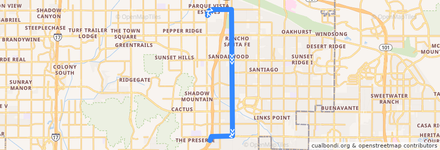 Mapa del recorrido bus 39 SB de la línea  en فينيكس.