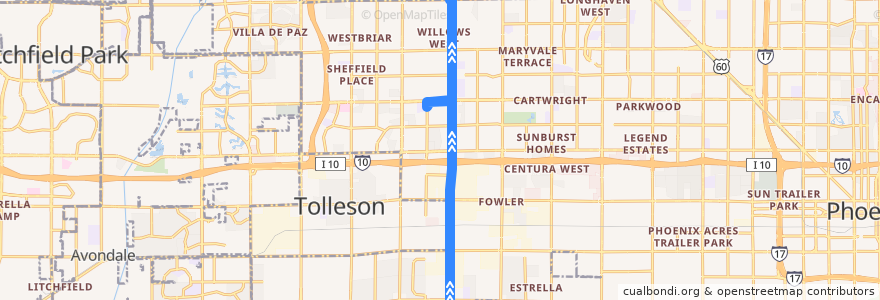 Mapa del recorrido bus 75 NB de la línea  en フェニックス.