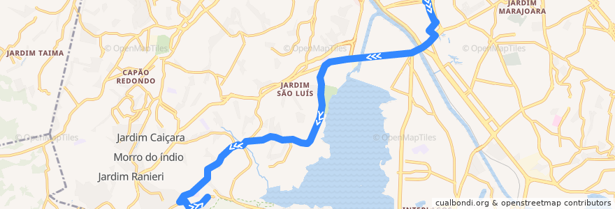 Mapa del recorrido 7023-10 Jardim Nakamura de la línea  en San Paolo.