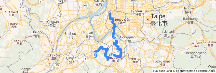 Mapa del recorrido 新北市 241 中和-博愛路(往程) de la línea  en Nuevo Taipéi.