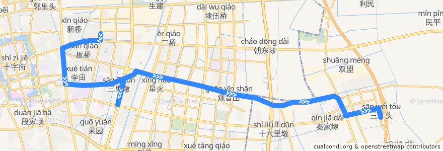 Mapa del recorrido 9路: 淘宝城(内) => 先锋驾校 de la línea  en Nantong.