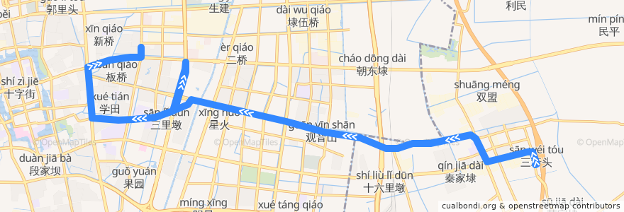 Mapa del recorrido 9路: 先锋驾校 => 淘宝城(内) de la línea  en Nantong.