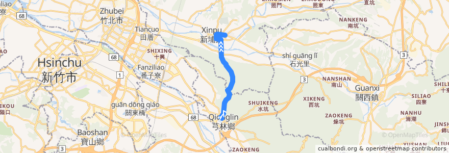 Mapa del recorrido 5632 新埔→芎林 de la línea  en 신주 현.