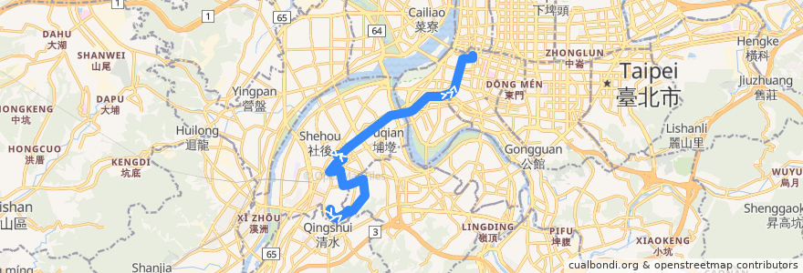 Mapa del recorrido 新北市 667 西門-板橋(返程) de la línea  en 신베이 시.