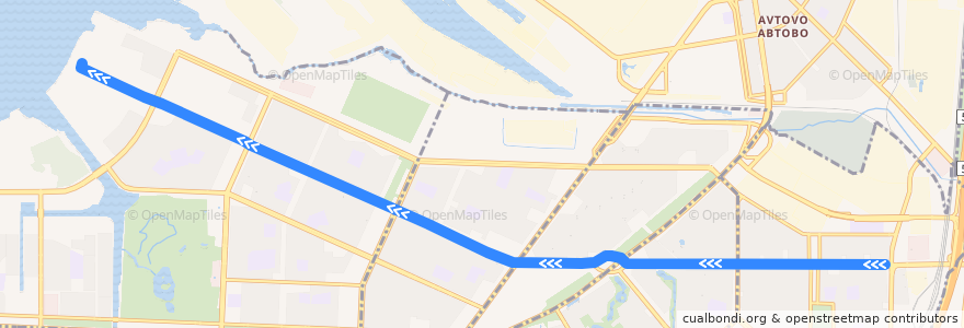 Mapa del recorrido Троллейбус № 32: Троллейбусный парк №1 => Балтийский бульвар de la línea  en San Petersburgo.