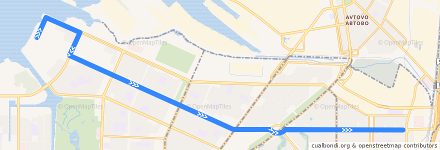 Mapa del recorrido Троллейбус № 32: Балтийский бульвар => Троллейбусный парк №1 de la línea  en سانت بطرسبرغ.
