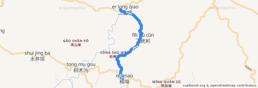 Mapa del recorrido 棉坳到二龙桥 de la línea  en 叙州区.