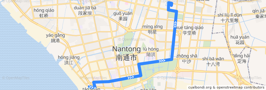 Mapa del recorrido 83路: 滨江公园 => 东站公交回车场 de la línea  en 崇川区.
