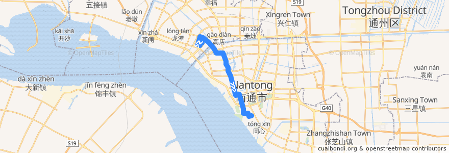 Mapa del recorrido 88路: 黄海路江海大道口 => 静海商贸街 de la línea  en 崇川区.