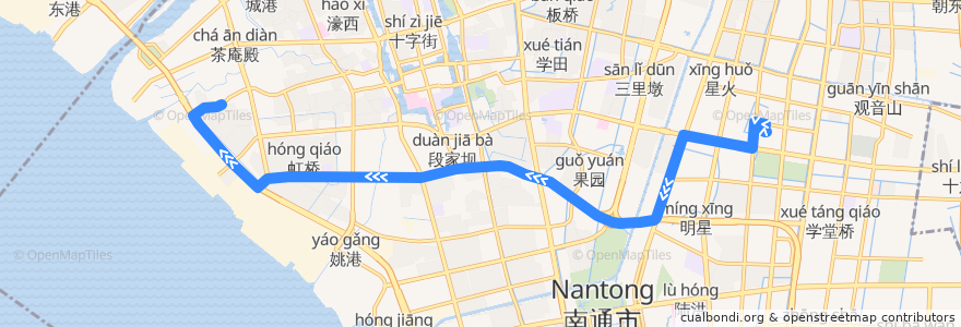 Mapa del recorrido 89路: 东站公交回车场 => 任港西路 de la línea  en 충촨구.