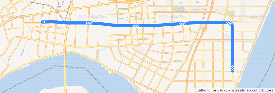Mapa del recorrido 杭州地铁1号线 湘湖-下沙江滨 de la línea  en Ханчжоу.