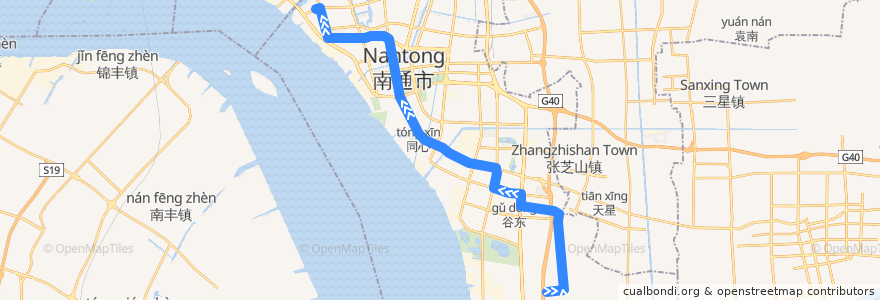 Mapa del recorrido 620路: 星苏花园 => 长途车站 de la línea  en District de Chongchuan.
