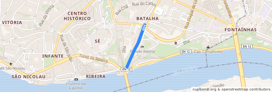 Mapa del recorrido Batalha => Ribeira de la línea  en 포르투.