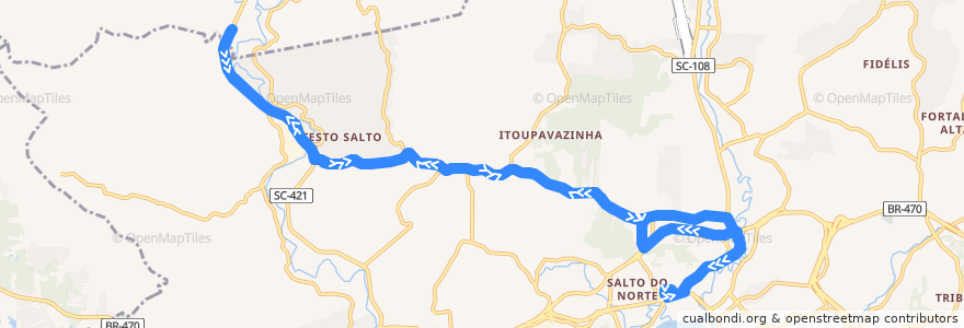 Mapa del recorrido Itoupavazinha (Circular) de la línea  en 布盧梅瑙.