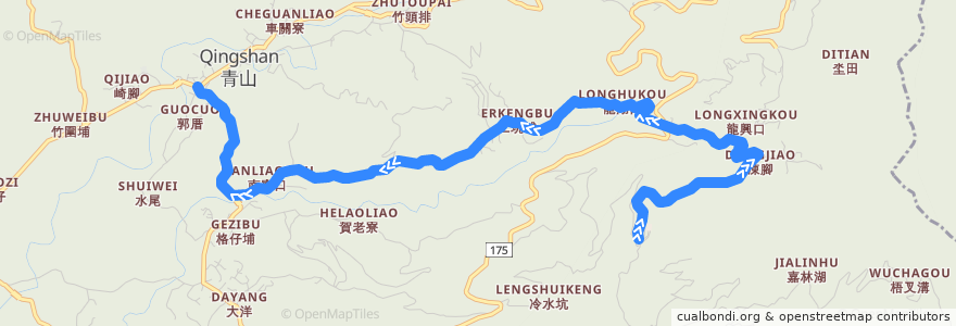 Mapa del recorrido 黃7(延駛仙公廟_返程) de la línea  en 東山区.