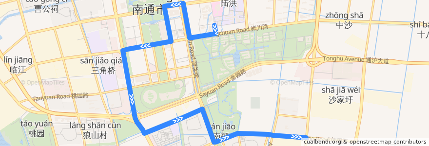 Mapa del recorrido 20路: 妇幼保健院 => 工业博览城(内) de la línea  en Chongchuan.