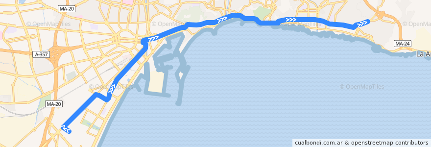 Mapa del recorrido Línea 3 de la línea  en Málaga.