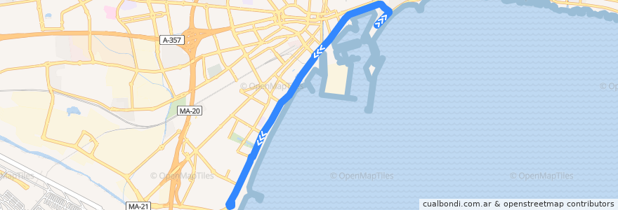 Mapa del recorrido Línea 40 de la línea  en Málaga.