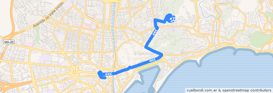 Mapa del recorrido Línea 36 de la línea  en Málaga.