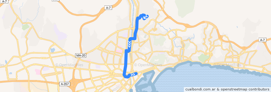 Mapa del recorrido Línea 30 de la línea  en Малага.