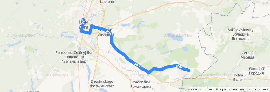 Mapa del recorrido Автобус № 146: Луга => Сырец de la línea  en Luzhsky District.