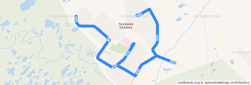 Mapa del recorrido Автобус №23: 5 мкр. - Рудник Маяк - Поликлиника - Улица Игарская de la línea  en городской округ Норильск.