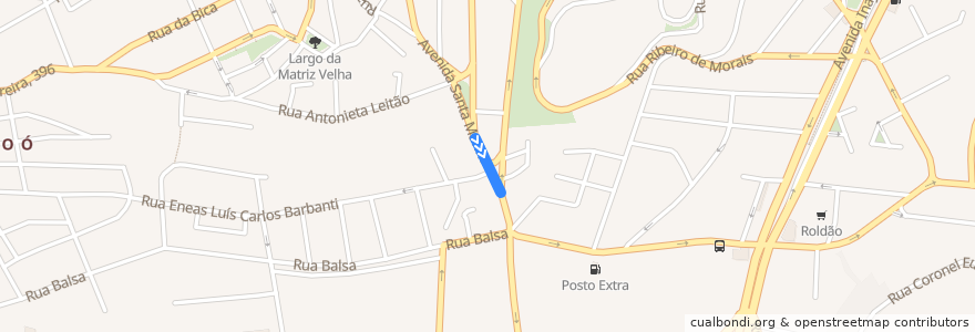 Mapa del recorrido 975A-10 Metrô Ana Rosa de la línea  en 聖保羅.