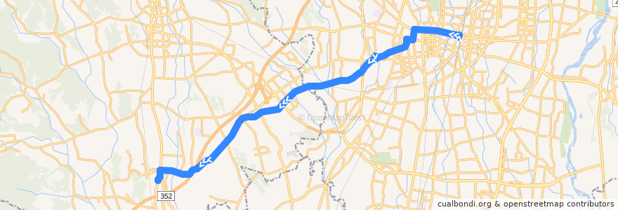 Mapa del recorrido 関東自動車バス[41] 宇都宮駅⇒楡木車庫 de la línea  en 栃木縣.