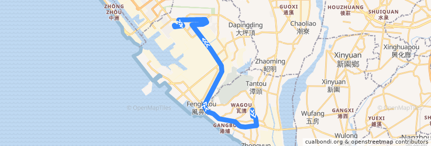 Mapa del recorrido 紅3(正線_返程) de la línea  en 高雄市.