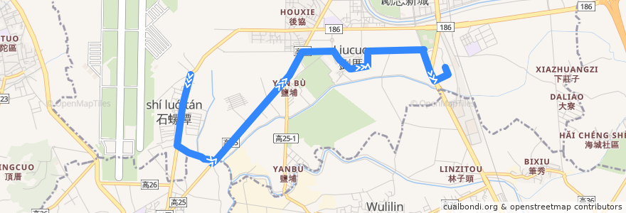 Mapa del recorrido 紅72D(返程) de la línea  en كاوهسيونغ.