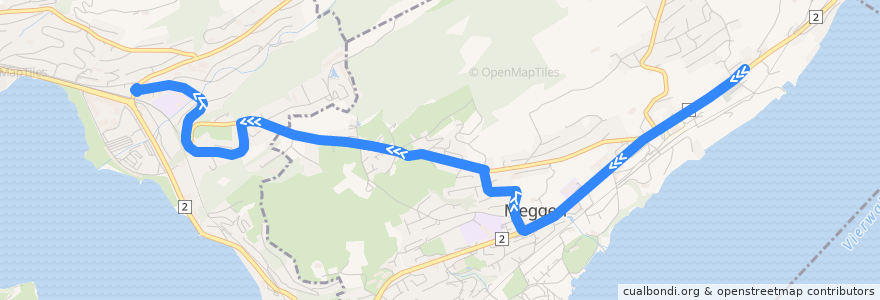 Mapa del recorrido Bus 25: Meggen, Gottlieben => Luzern, Brüelstrasse de la línea  en Lucerne.