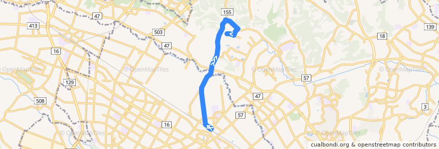 Mapa del recorrido 淵21 de la línea  en 日本.