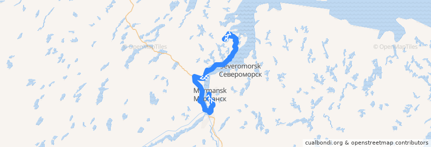 Mapa del recorrido Автобус 237 de la línea  en 摩尔曼斯克州.