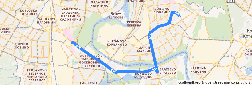 Mapa del recorrido Автобус 415: ТЦ Москва - Метро "Каширская" de la línea  en Moskau.