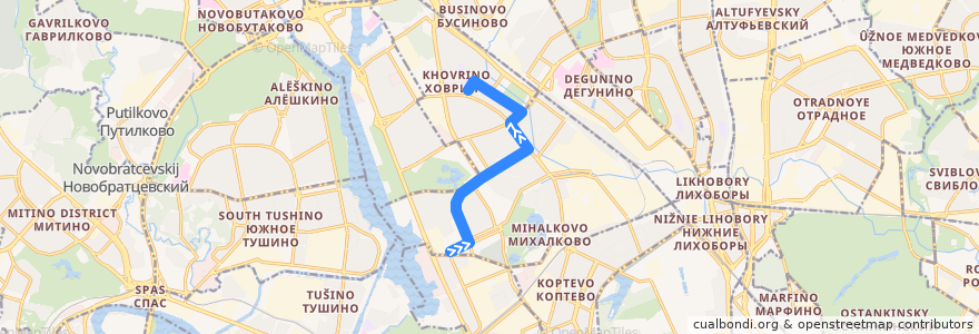Mapa del recorrido Автобус №500: метро "Водный Стадион" - Петрозаводская улица de la línea  en Северный административный округ.