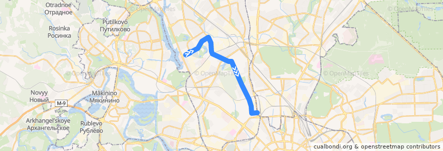 Mapa del recorrido Автобус 72: метро "Водный Стадион" - Савёловский вокзал de la línea  en 北行政区.