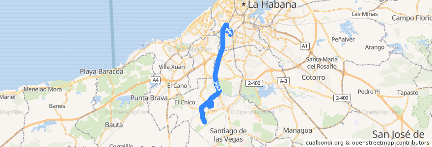 Mapa del recorrido Ruta A81 Cerro => Wajay de la línea  en Havana.