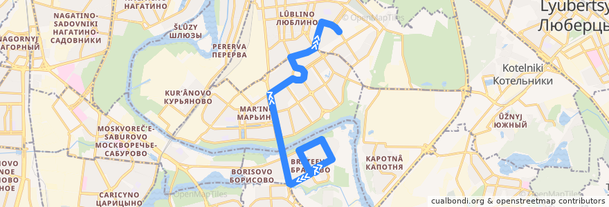 Mapa del recorrido Автобус 326: Метро Алма-Атинская - ТЦ Москва de la línea  en Moskau.