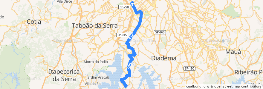 Mapa del recorrido 637J-10 Vila São José de la línea  en サンパウロ.