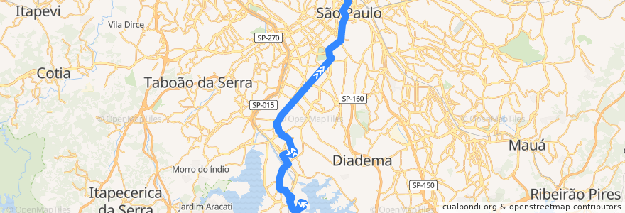Mapa del recorrido 5317-10 Praça do Correio de la línea  en ساو باولو.