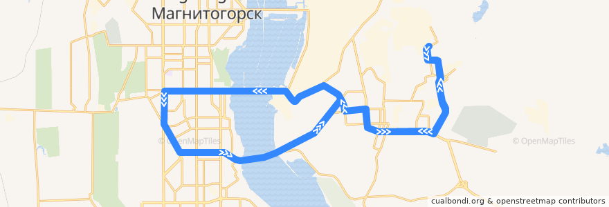 Mapa del recorrido Трамвай №16Б de la línea  en Magnitogorsk.