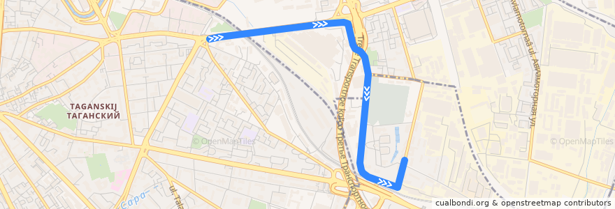 Mapa del recorrido Автобус 340: Метро Римская - Смирновская улица de la línea  en 东南行政区.