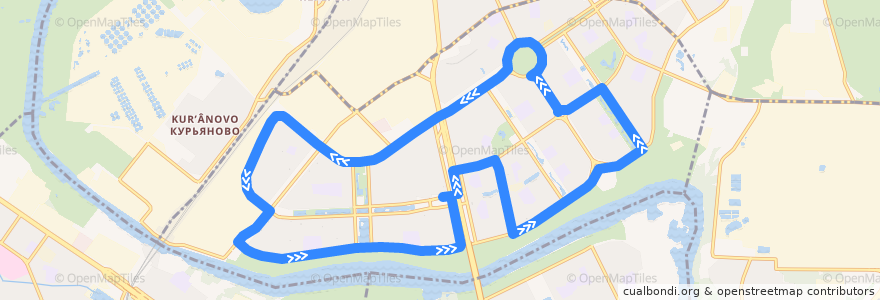 Mapa del recorrido Автобус 957: Марьино - против часовой стрелки de la línea  en Moscow.