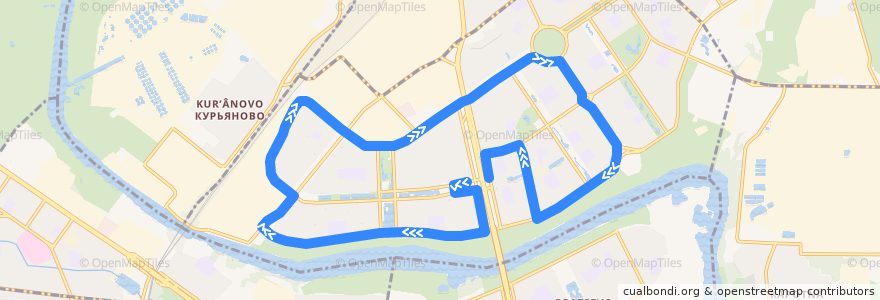 Mapa del recorrido Автобус 957: Марьино по часовой стрелке de la línea  en Moskau.