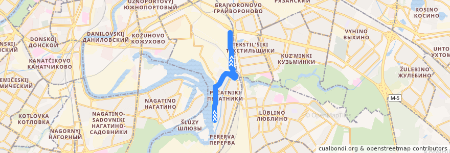 Mapa del recorrido Автобус 426: Улица Гурьянова 77 - Метро "Текстильщики" de la línea  en район Печатники.